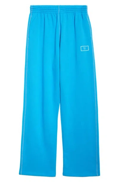 Martine Rose Wide Leg Sweatpants In Blue Box Logo Blu