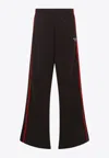 Martine Rose Wide-leg Casual Pants With Contrasting Side Stripes In Red
