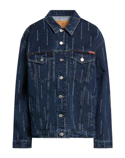 Martine Rose Woman Denim Outerwear Blue Size L Cotton