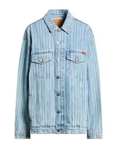 Martine Rose Woman Denim Outerwear Blue Size M Cotton