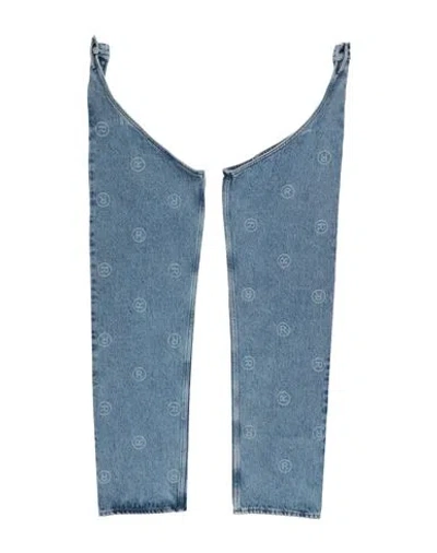 Martine Rose Woman Gloves Blue Size M Cotton