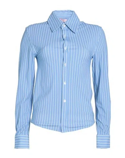 Martine Rose Woman Shirt Azure Size M Polyamide, Elastane In Blue