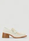 Martine Rose Bagleys Block Heeled Loafers In White