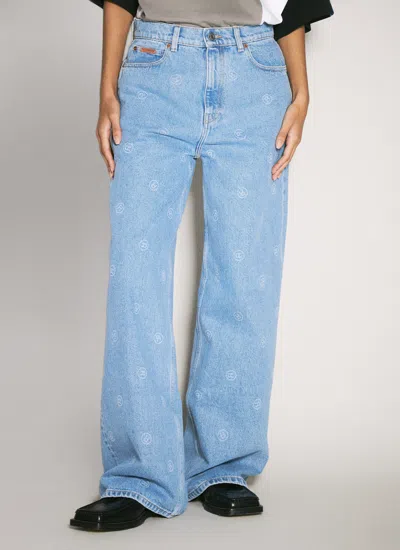 Martine Rose Blue Extended Wide Leg Jeans