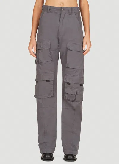 Martine Rose Women Twist Seam Cargo Pants In Gray