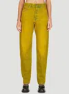 Martine Rose Distressed-finish Jeans In Yellow