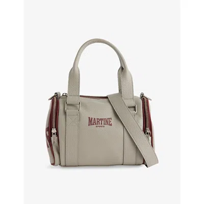 Martine Rose Womens Grey Burgandy Galaxy Mini Leather Top-handle Bag