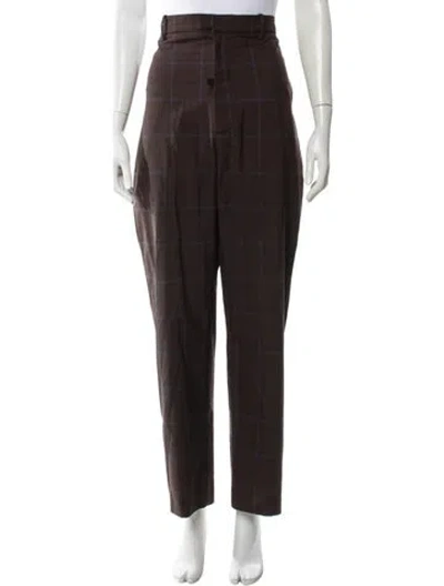 Pre-owned Martine Rose Wool Straight Leg Pants In Brown