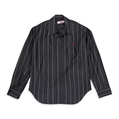 Martine Rose Woven Pulled Neck Shirt In Gray