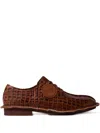 Martine Rose X Clarks Croc-embossed Derby Shoes In Brown