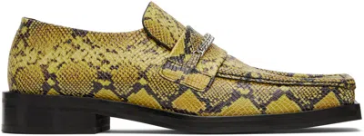 Martine Rose Yellow & Black Square Toe Loafers In Yellow-black