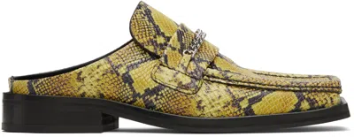 Martine Rose Yellow & Black Square Toe Mules In Ylwblk Yellow-black