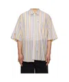 Martine Rose Yellow/blue Striped Cotton Shirt In Multi