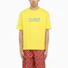 MARTINE ROSE MARTINE ROSE YELLOW COTTON T-SHIRT WITH LOGO MEN