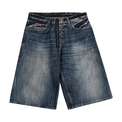 Pre-owned Martine Rose Zip Jean Short 'blue Acid'