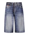 Martine Rose Zip Jean Short In Gray