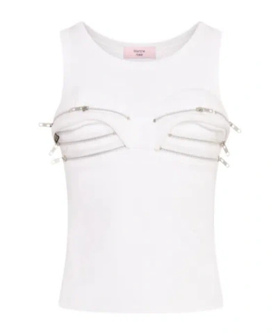 Martine Rose Zip Tank Top In White
