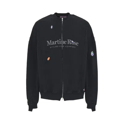 Pre-owned Martine Rose Zip Up Crew 'black Washed/black'