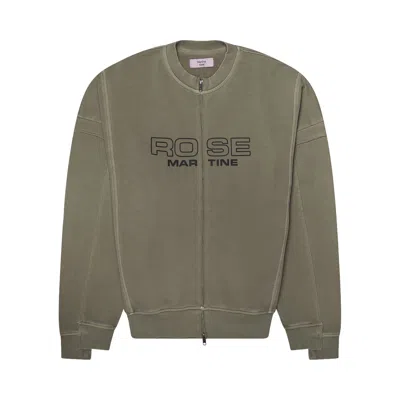 Pre-owned Martine Rose Zip Up Crewneck 'green' | Men's Size S