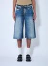 Martine Rose Blue Zip Denim Shorts In Blue