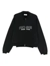 Martine Rose Black Shrunken Zip Up Crew Sweatshirt In Black