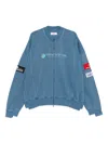 Martine Rose Zip-up Panelled Sweatshirt In Blue