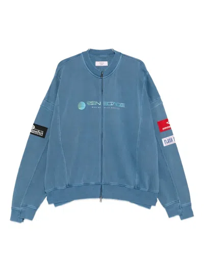 MARTINE ROSE ZIP-UP PANELLED SWEATSHIRT