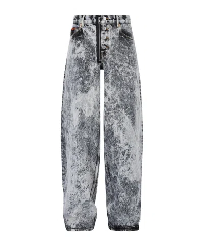 Martine Rose Coated Denim Jeans In Gray
