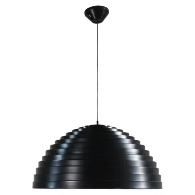 Pre-owned Martinelli Luce Elio Martinelli Step Chandelier In Black Lacquered Metal By  70s
