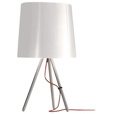 Pre-owned Martinelli Luce Eva 798 Large Table Lamp With Satin Aluminum Body In Multi