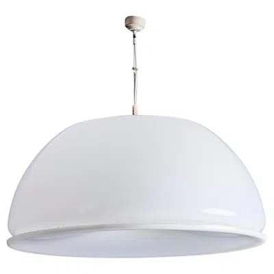 Pre-owned Martinelli Luce Rare 1970s Xl Pendant Lamp By , Glossy White Acrylic