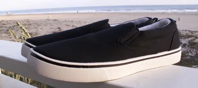 Pre-owned Martini Canvas Classic Slip On In Black