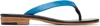Martiniano Blue & Black Leather Flip-flops In Blue
