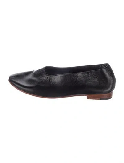 Pre-owned Martiniano Leather Ballet Flats In Black