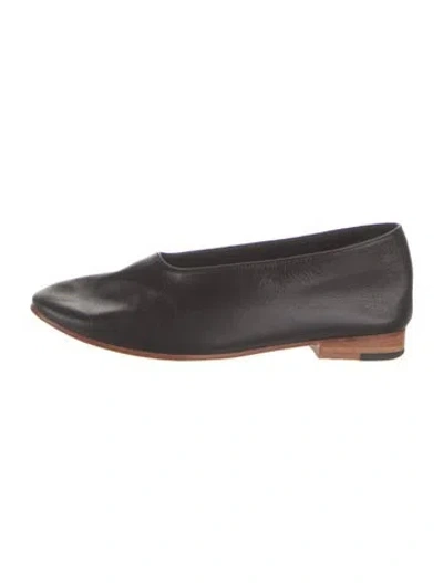 Pre-owned Martiniano Leather Flats In Black