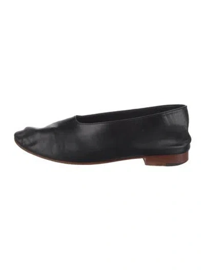Pre-owned Martiniano Leather Flats In Black