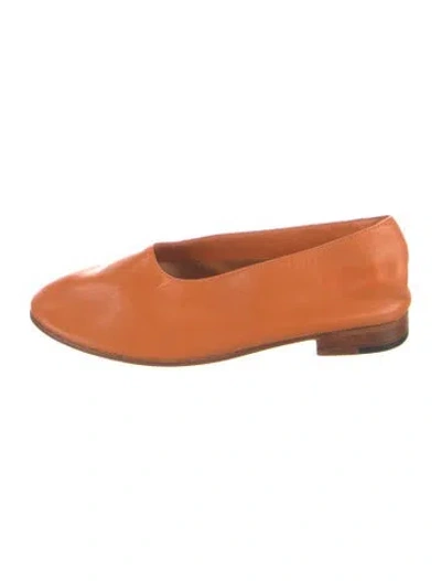 Pre-owned Martiniano Leather Flats In Orange