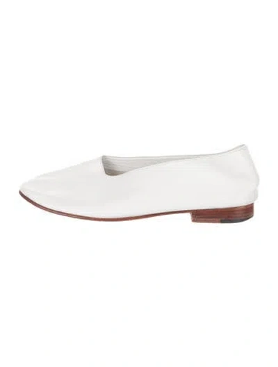 Pre-owned Martiniano Leather Flats In White