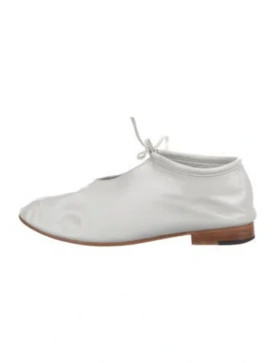 Pre-owned Martiniano Leather Flats In White