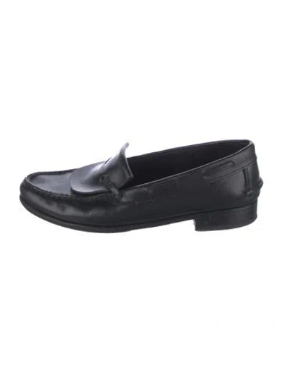 Pre-owned Martiniano Leather Loafers In Black