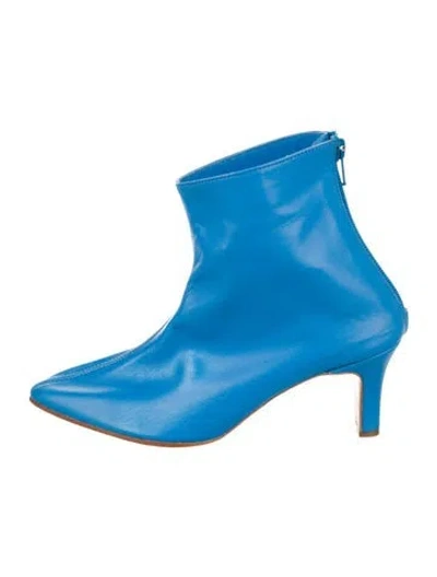 Pre-owned Martiniano Leather Mules In Blue