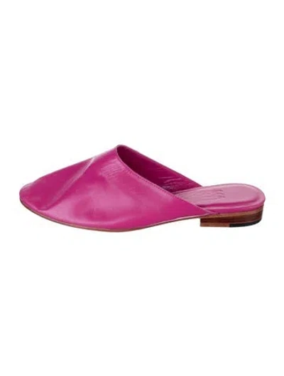 Pre-owned Martiniano Leather Mules In Pink