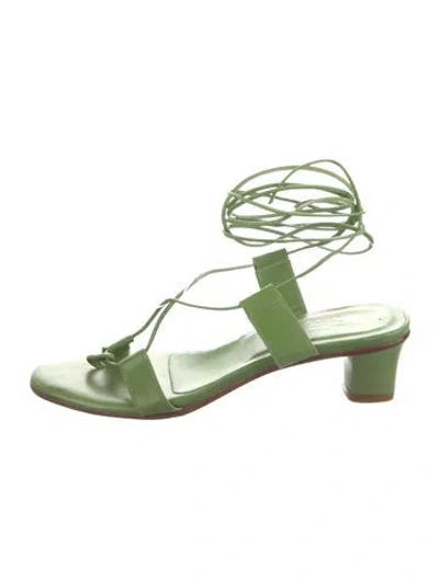 Pre-owned Martiniano Leather Sandals In Green
