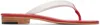 Martiniano White & Red Leather Flip-flops In Multi