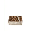 MARUTI LEATHER PARTY BAG IN METALLIC GOLD LEOPARD