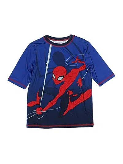 Pre-owned Marvel Kids' 3/4 Sleeve Top Blue Tops
