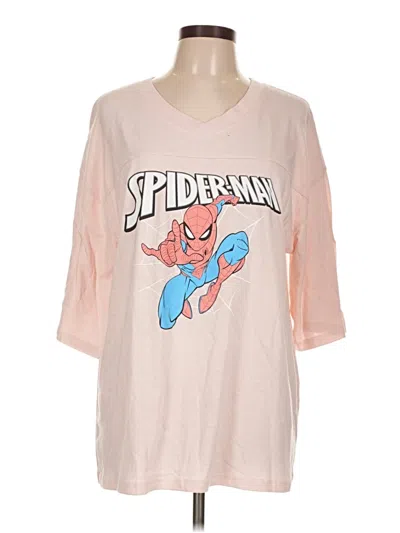 Pre-owned Marvel 3/4 Sleeve T-shirt In Pink