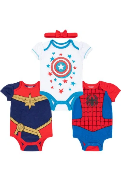 Marvel Babies'  Avengers 3-pack Bodysuits And Headband Set In Multi