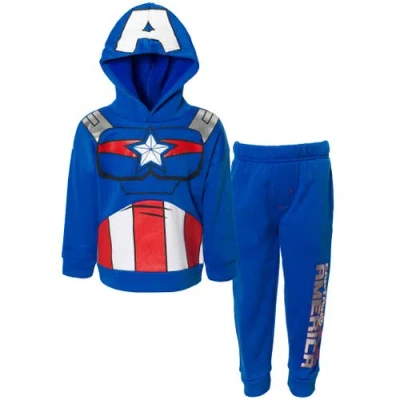 Marvel Kids'  Avengers Cosplay Fleece Hoodie And Pants Set In Blue