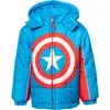 Marvel Avengers Hooded Zip-up Puffer Jacket In Black